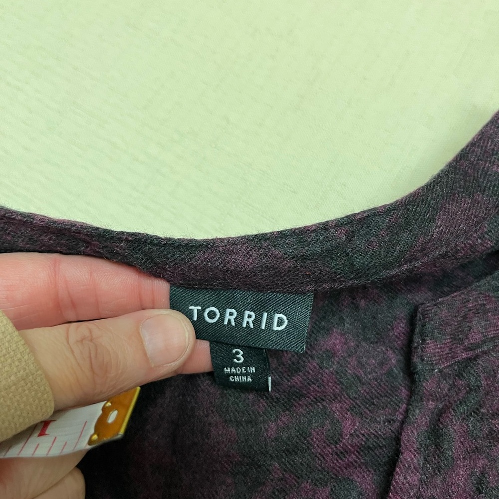 Torrid 3X purple zip front brushed dress - Picture 6 of 13